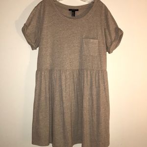 Tan Babydoll Dress w/ Front Pocket